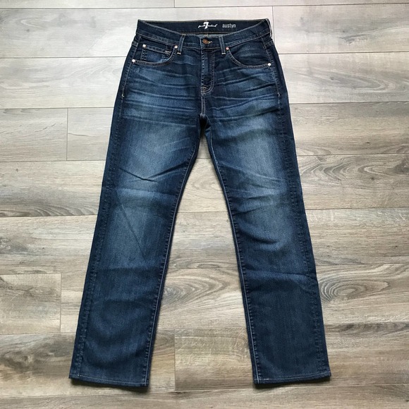 7 for all Mankind Dark Wash Austyn Stretch Jeans | Made in USA | Mens Size 31 - Picture 1 of 5